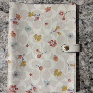 Floral Patterned White Notebook Cover